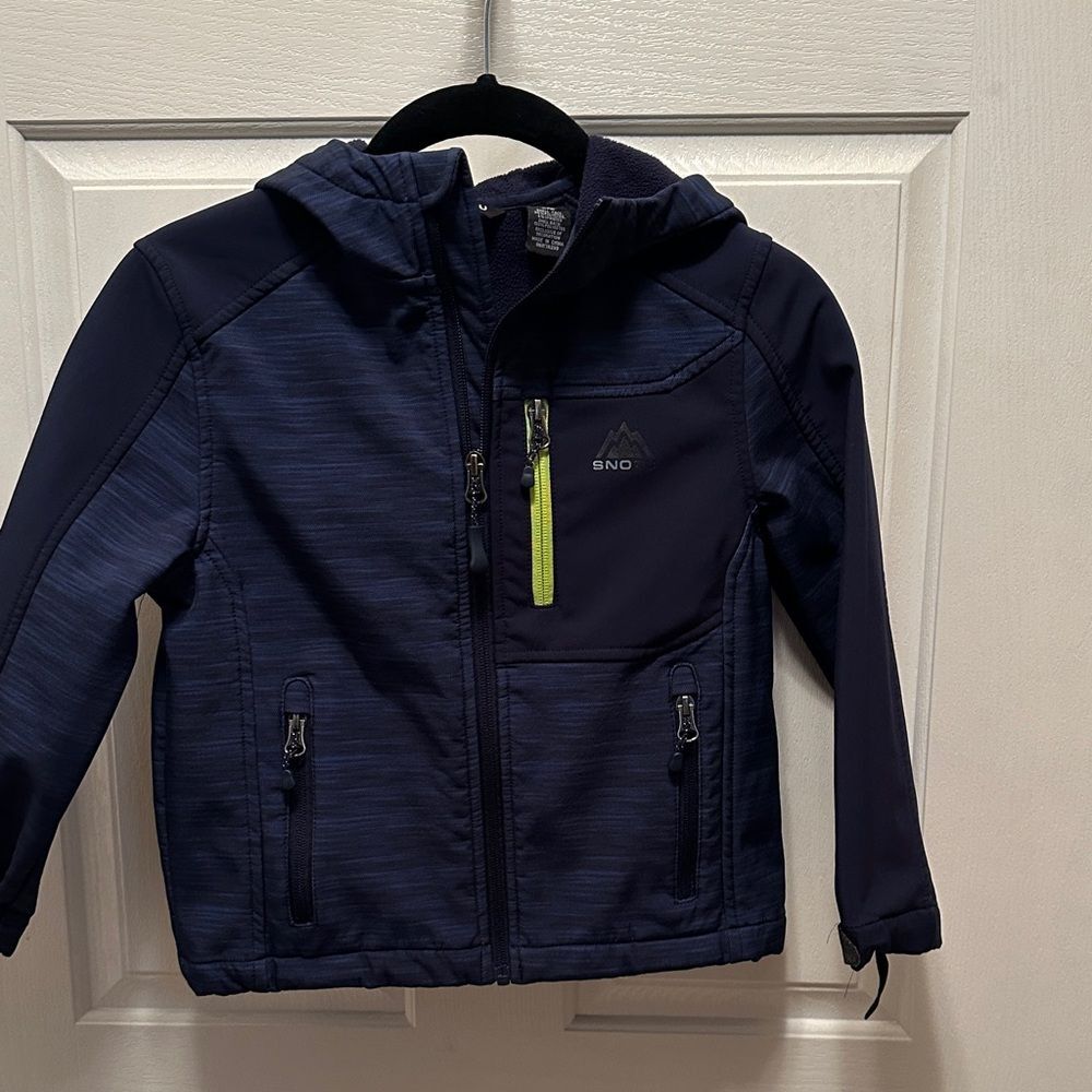 Snozu Kids Jacket - Navy and Neon Green